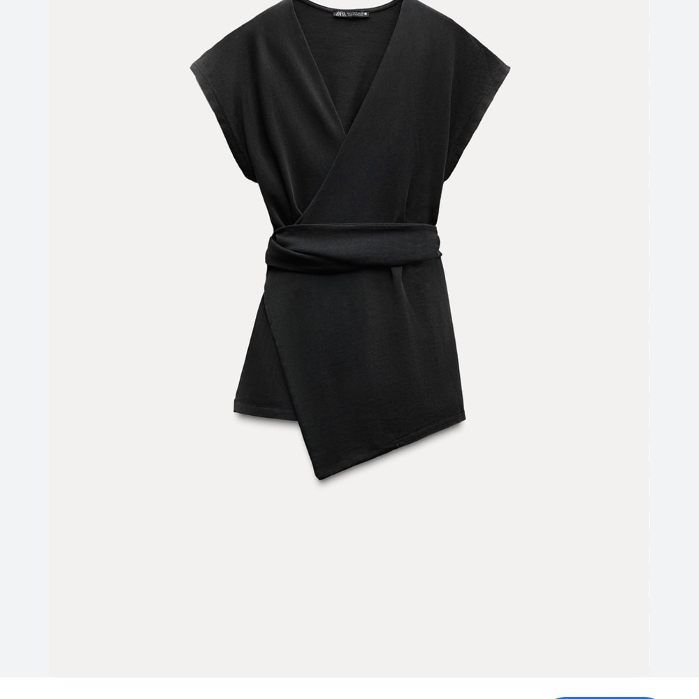 Zara Charcoal Wrap Top Size Small